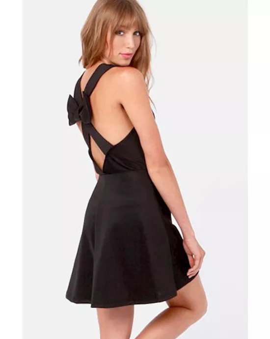 cocktail go with the bow black dress