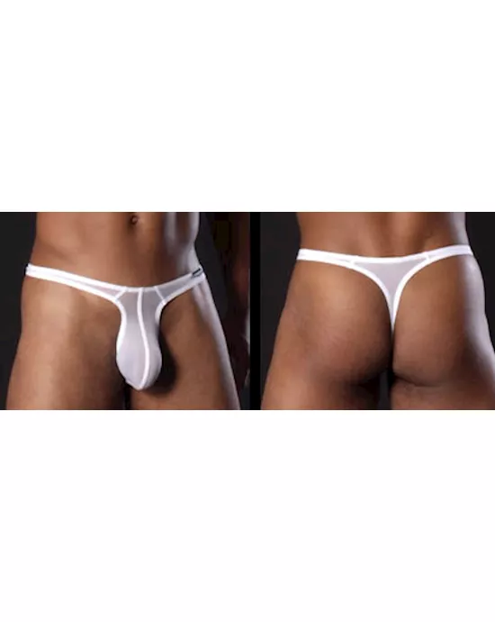 Mens Sexy Sheer White G-String