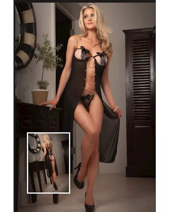 Open Style Sheer Long Dress
