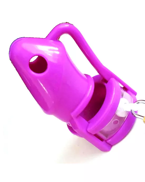 Silicone Male Chastity Device Purple