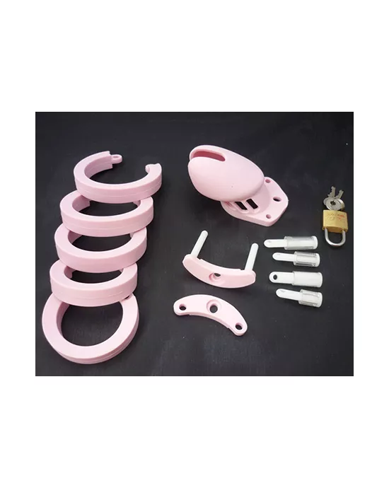 Pretty in Pink Male Chastity Device Set