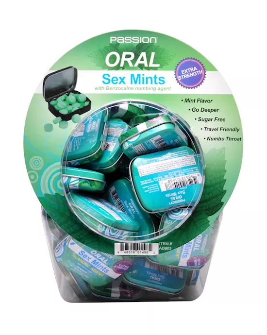 Oral Sex Mints with Numbing Agent Display Bowl - 60 Units