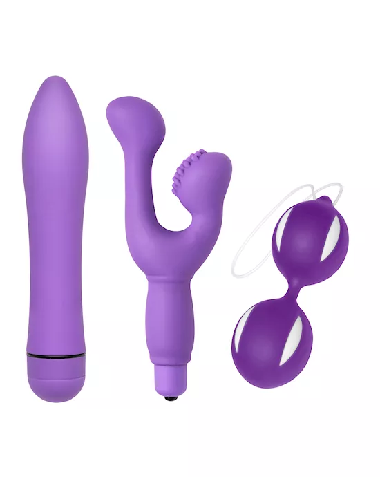 Purple Passion 3 Piece Sex Toy Kit for Her