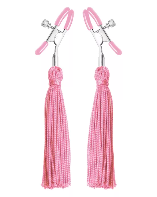 Tickle Me Pink Nipple Clamp Tassels