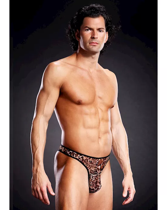 Pro-Mesh Leopard Thong