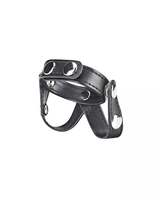 V-style cock ring with ball divider