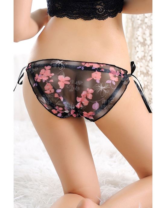 Floral Side-tie Underwear