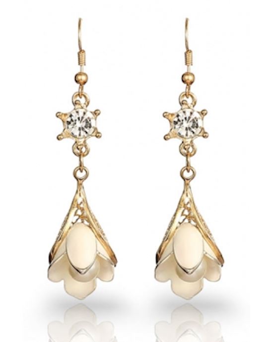 Valentine Pearl Flower Chandelier Earrings