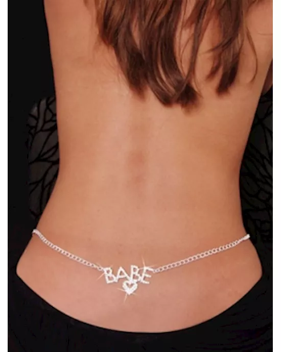 BABE Rhinestone Belly Chain