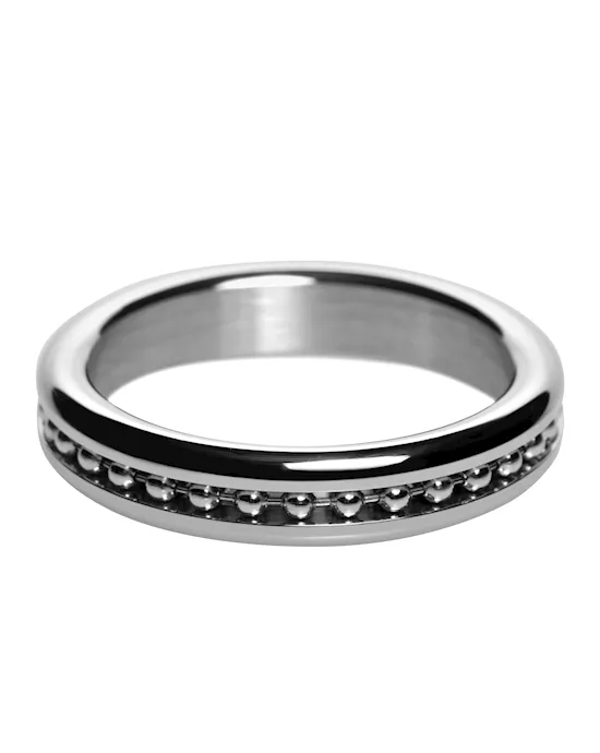 Metal Cock Ring with Ball Chain Inlay- 2 In