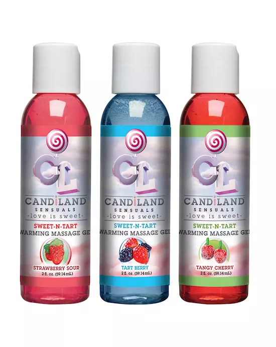 CANDiLAND SENSUALS Sweet-N-Tart Warming Massage Gel 3 Pack