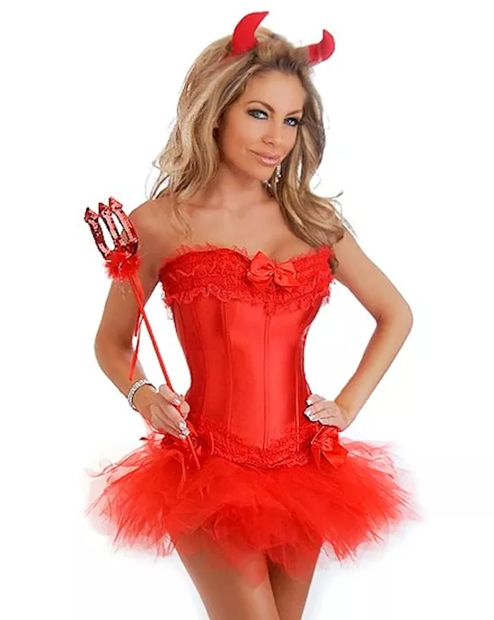 Red sexy devil costume 4 piece