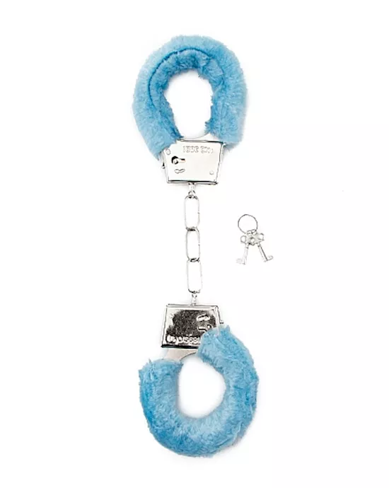 Shots Toys Furry Handcuffs Blue