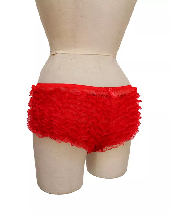 Red Ruffle Short Panty