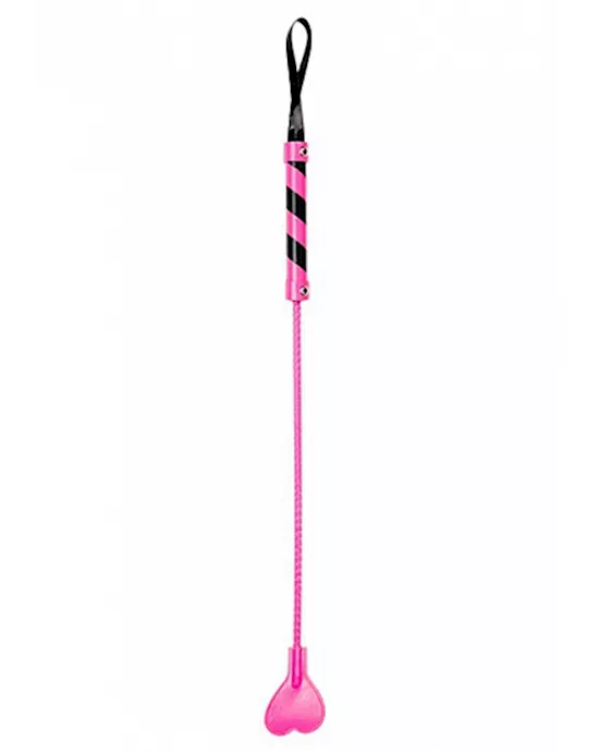Heart Tipped Crop PVC Pink Black