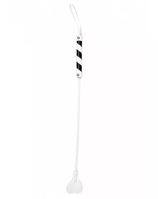 Heart Tipped Crop PVC White Black