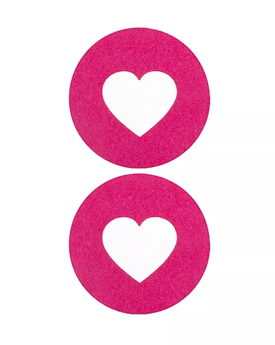 Nipple Sticker Round Open Hearts Pink