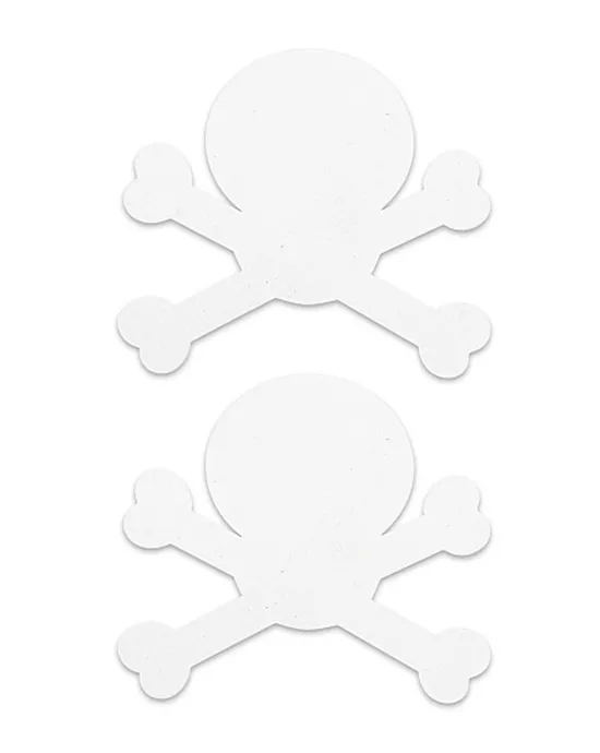 Nipple Sticker Skull White