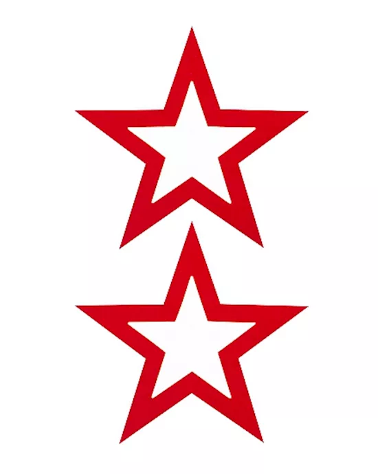 Nipple Sticker Open Stars Red