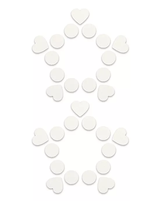 Nipple Sticker Open Circle and Hearts White