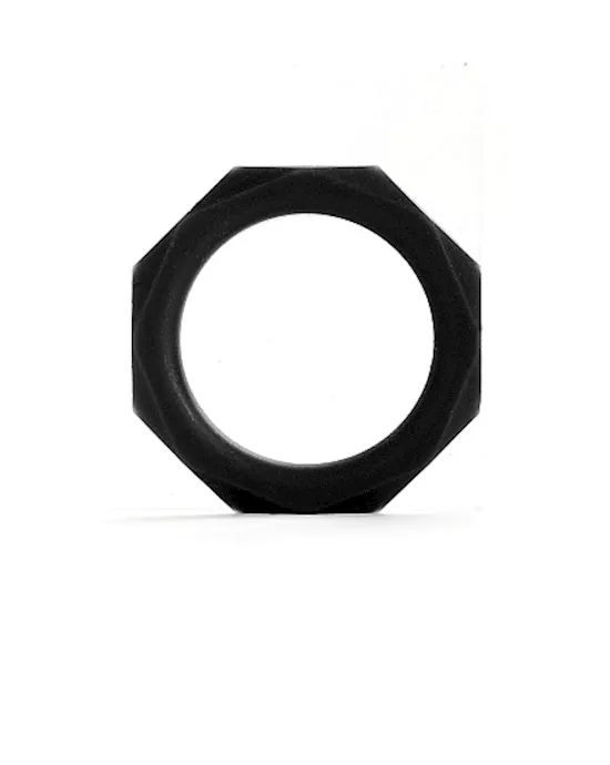 Octagon Ring Large Black