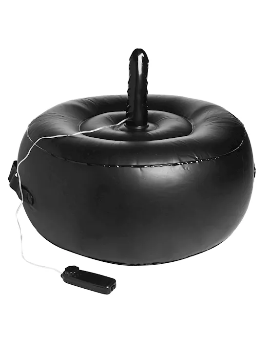 Black Inflatable Seat with Vibrating Dong