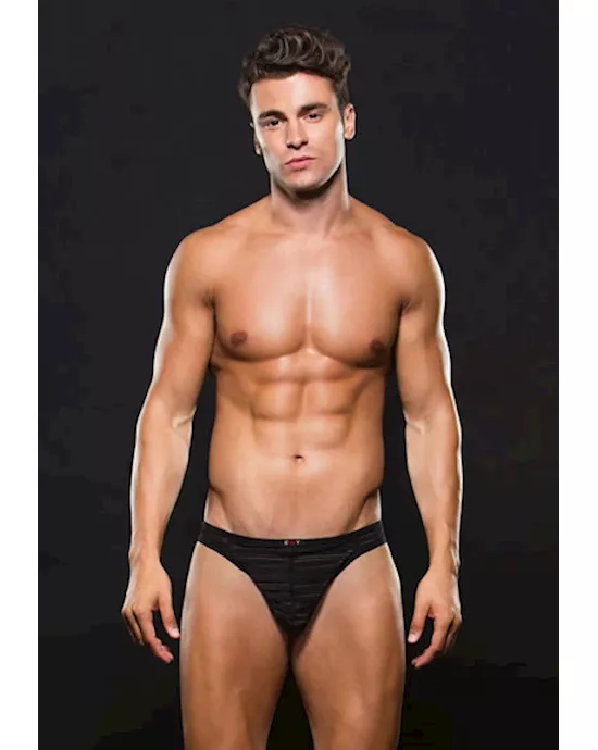 Microfiber Thong S M Stripe