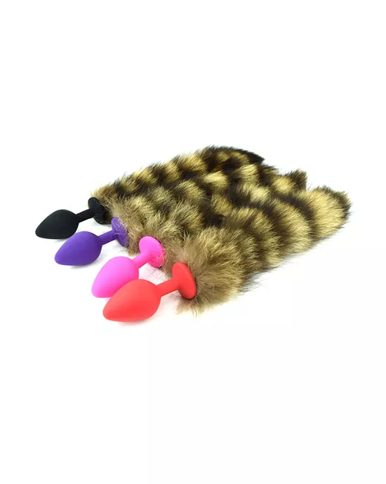 Silicone Butt Plug With Striped Tail