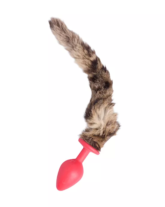 Silicone Butt Plug with Small Striped Tail