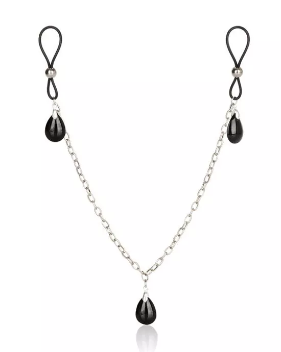 Nipple Play NonPiercing Nipple Chain Jewelry Onyx