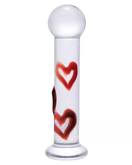 Lil Hearts Glass Plug With Raised Heart Texture