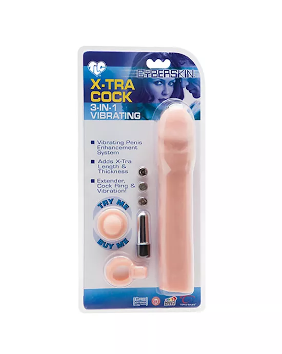 TLC CyberSkin 3-in-1 Vibrating X-tra Cock