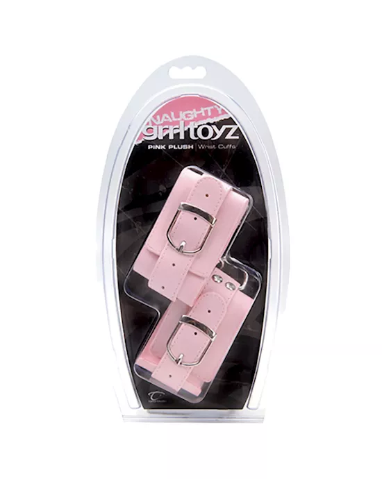 Grrl Toyz Pink Plush Wrist Cuffs with Chain