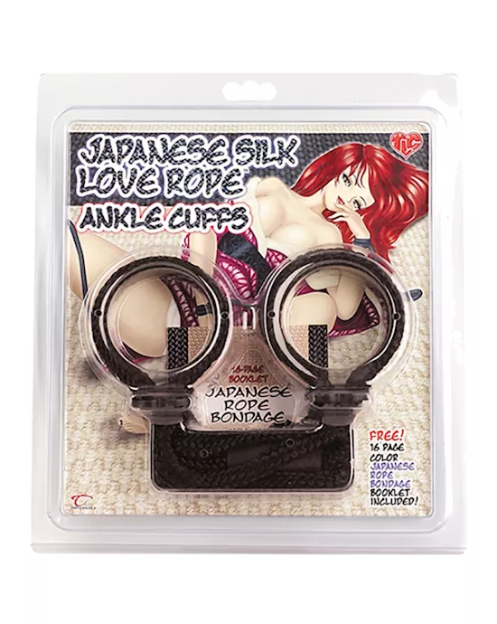 Japanese Silk Love Rope Ankle Cuffs Black