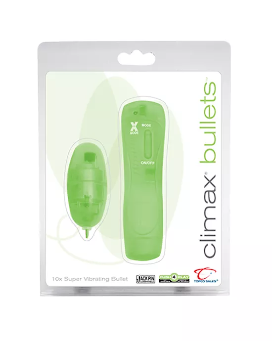 Climax Bullets 10x Super Vibrating Bullet Green