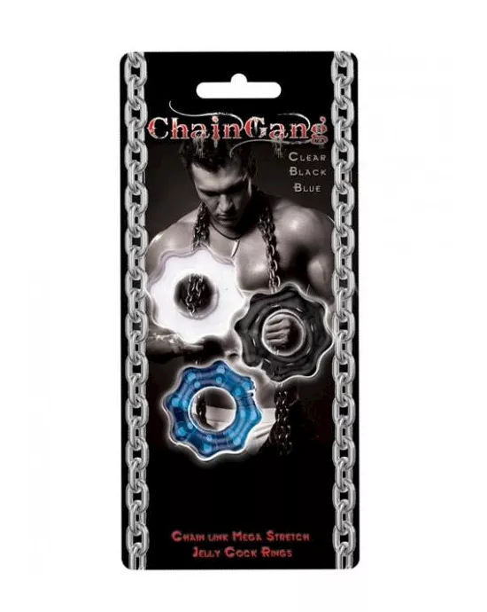 Chain Gang Cock Rings- 3pack Multi