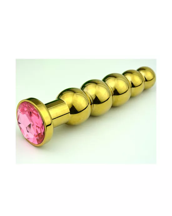 Graduating Balls Butt Plug With Gem