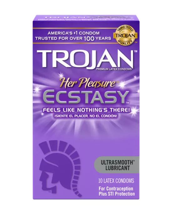 Trojan Her Pleasure Ecstasy Condoms 10 Pack