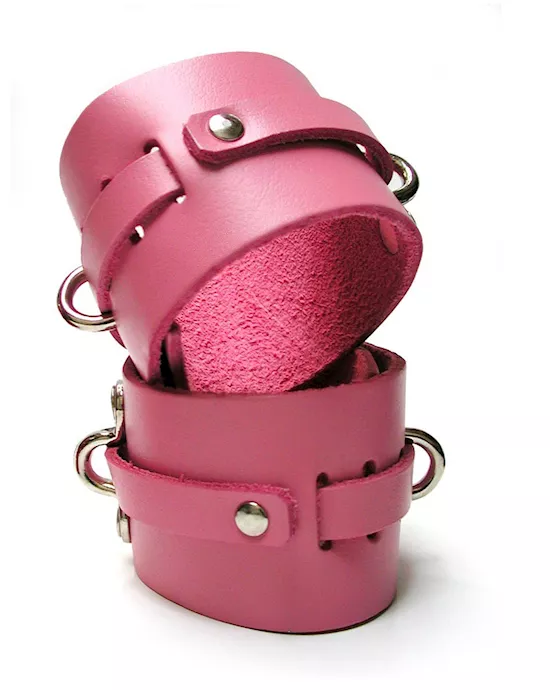 Bound Leather Wrist Cuffs