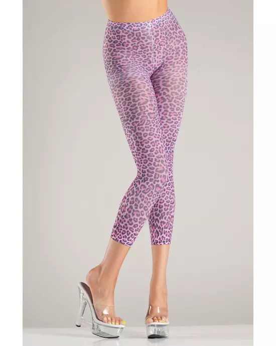 Animal Print Footless Tights