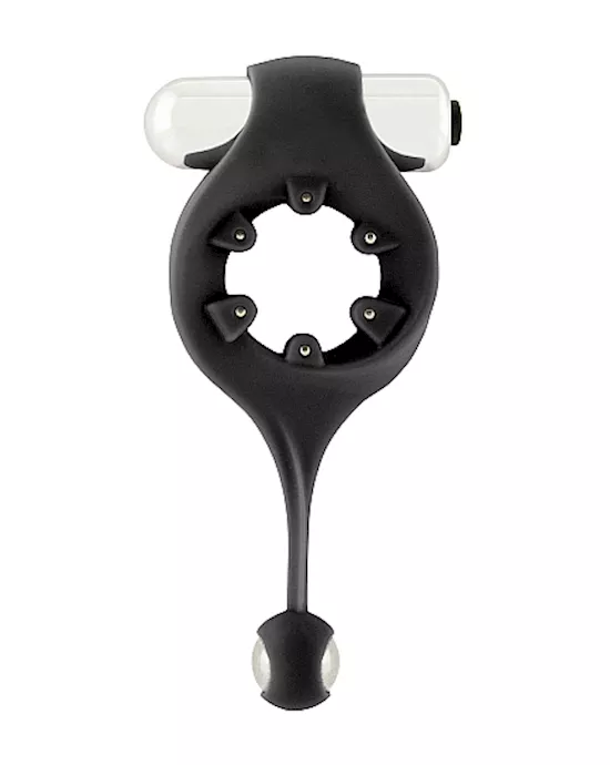 Infinity Vibrating Cockring with Dangling Ball