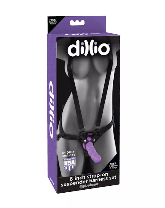 Dillio  6 Inch Strap - On Suspender Harness Set