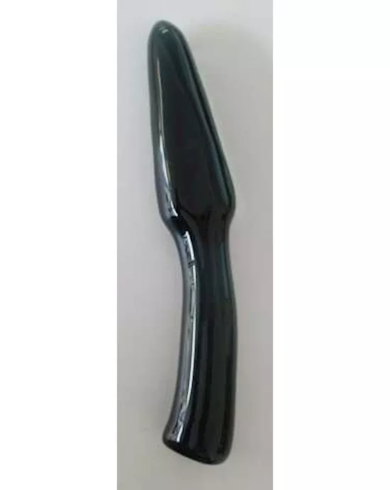 Green Curved Glass Dildo