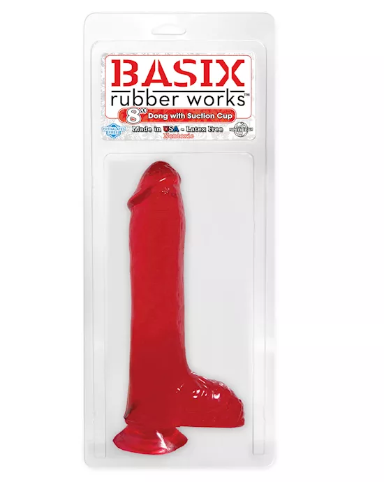 BASIX 8 INCH DONG W SUCTION RED
