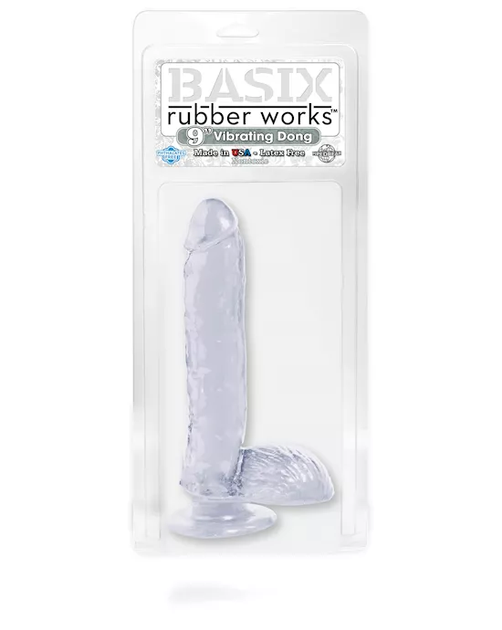 BASIX 9 INCH DONG W SUCTION CUP CLEA