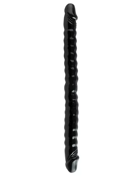 BASIX 18 INCH RIBBED DOUBLE Ended Dildo