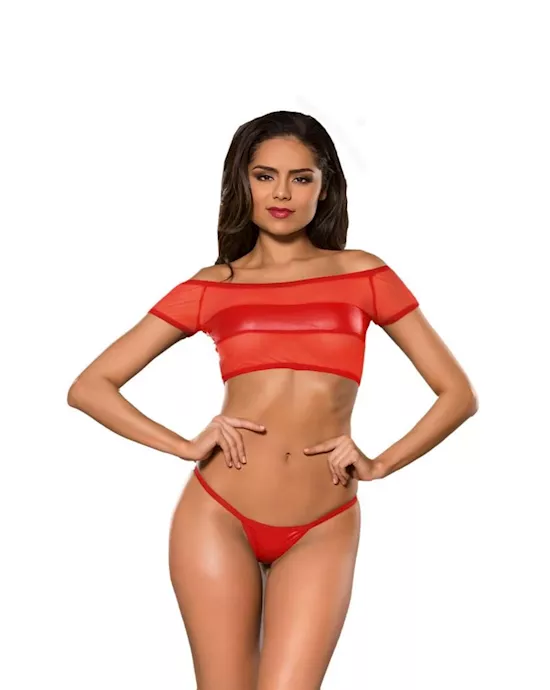 Off The Shoulders Top and G-String Set