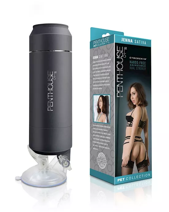 Penthouse Pet Cyberskin Hands-free Adjustable Dual Stroker - Jenna Sativa