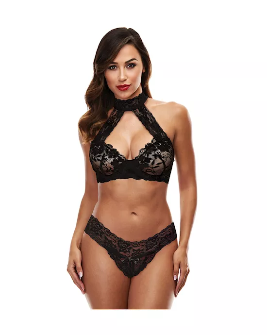 Lace Halter Bikini Set