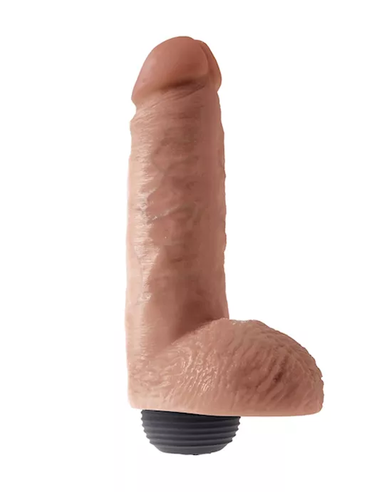King Cock  8 Inch Squirting Dildo With Balls